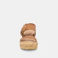 CHERA SANDALS TAN EMBOSSED LEATHER(TAN EMBOSSED LEATHER,5)