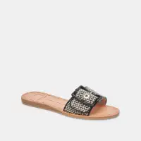 DASA WIDE SANDALS BLACK NATURAL RAFFIA(BLACK NATURAL RAFFIA,6W)