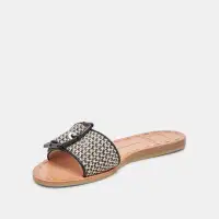 DASA WIDE SANDALS BLACK NATURAL RAFFIA(BLACK NATURAL RAFFIA,6W)