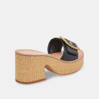 ERA HEELS ONYX RAFFIA(ONYX RAFFIA,5)
