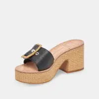 ERA HEELS ONYX RAFFIA(ONYX RAFFIA,5)