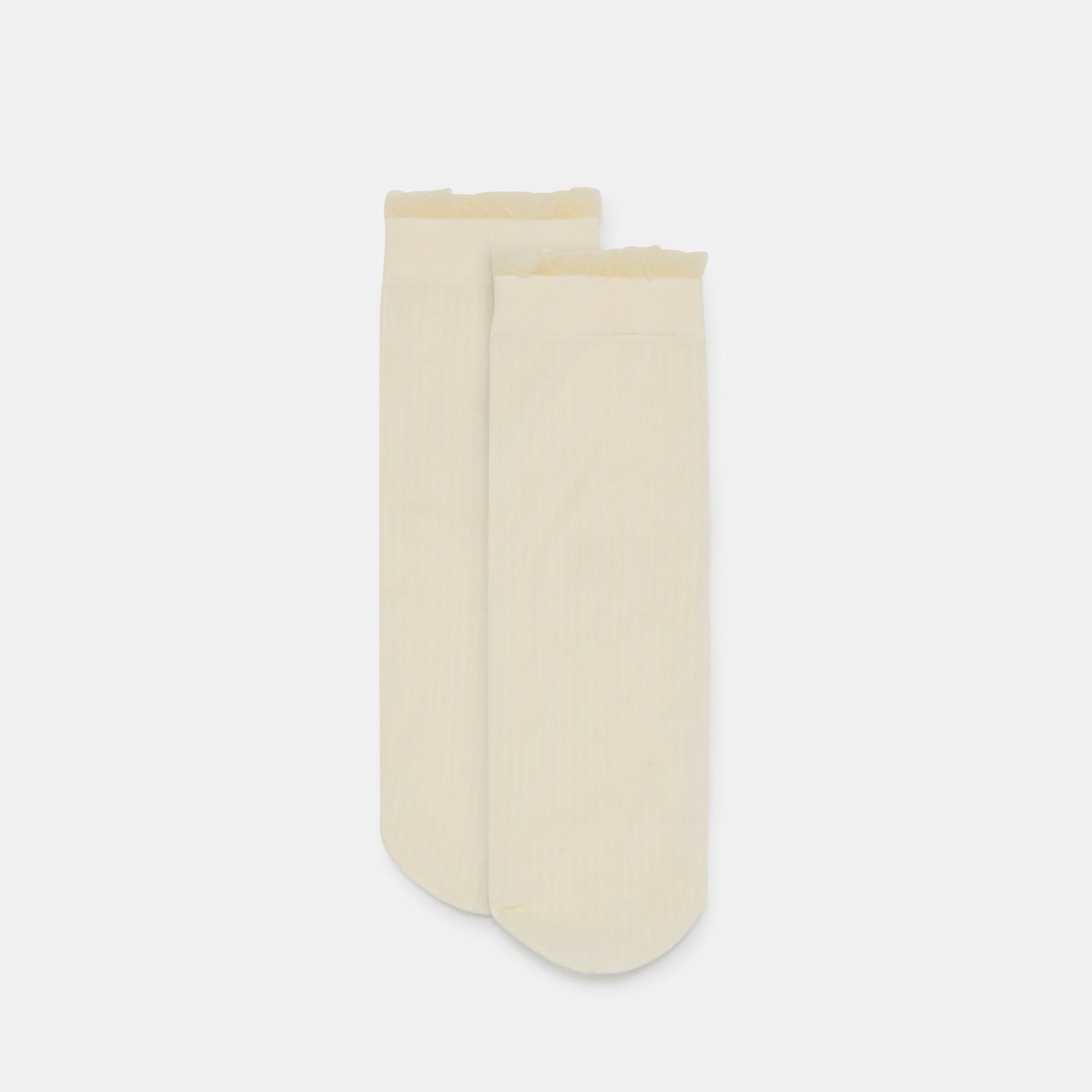 SHEER RUFFLE SOCKS IVORY