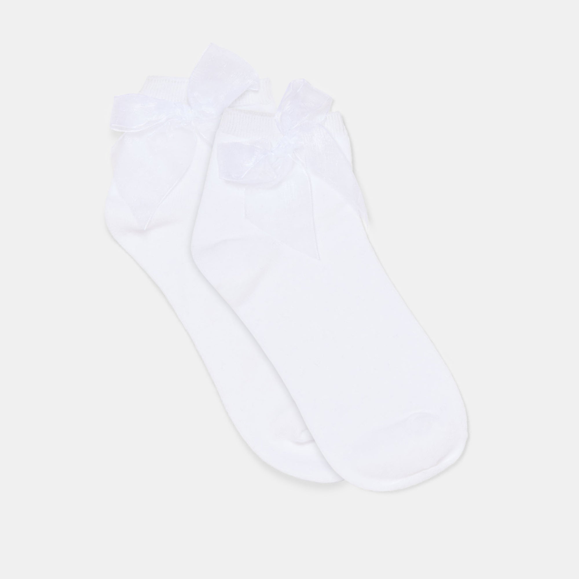 BOW ANKLET SOCKS WHITE