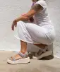 DEBRA SANDALS SILVER DISTRESSED LEATHER(SILVER DISTRESSED LEATHER,5)