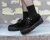 Black Suede Platform Creeper Sneaker(US: Mens 3 / Womens 5,Black)