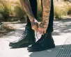 Black TUKskin™ Pointed Lace Up Boot(US: Mens 3 / Womens 5,Black)
