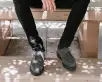 Charcoal Suede Buckle Pointed Creeper(US: Mens 3 / Womens 5,Grey)