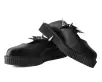 Black TUKskin™ Spike Strap Pointed Mule(US: Womens 5,Black)