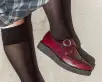 Burgundy Rub Off TUKskin™ Monk Buckle Creeper(US: Mens 3 / Womens 5,Burgundy)