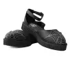Black Pointed Spiderweb Glow Sandal(US: Womens 5,Black)