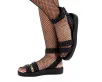 Black TUKskin Studded Ankle Strap Sandal(US: Womens 5,Black)