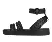 Black TUKskin Studded Ankle Strap Sandal(US: Womens 5,Black)
