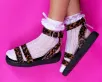 Brown Leopard Ankle Strap Sandal(US: Womens 5,Brown)