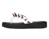 White & Red Spike Viva Low Flip Flop(US: Womens 5,White/Red)