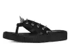 Black & Silver Spike Viva Low Flip Flop