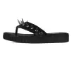 Black & Silver Spike Viva Low Flip Flop(US: Womens 5,Black/Grey)