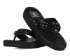 Black TUKskin Stud Viva Low Flip Flop(US: Womens 5,Black)