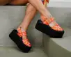 Orange Wavy Strato Sandal(US: Womens 5,Orange)