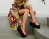 Orange Wavy Strato Sandal(US: Womens 5,Orange)