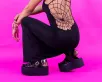 Black Patent Studded Strato Sandal(US: Womens 5,Black)