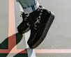 Eyelet Black Bondage Shoe Straps(Small,Black)