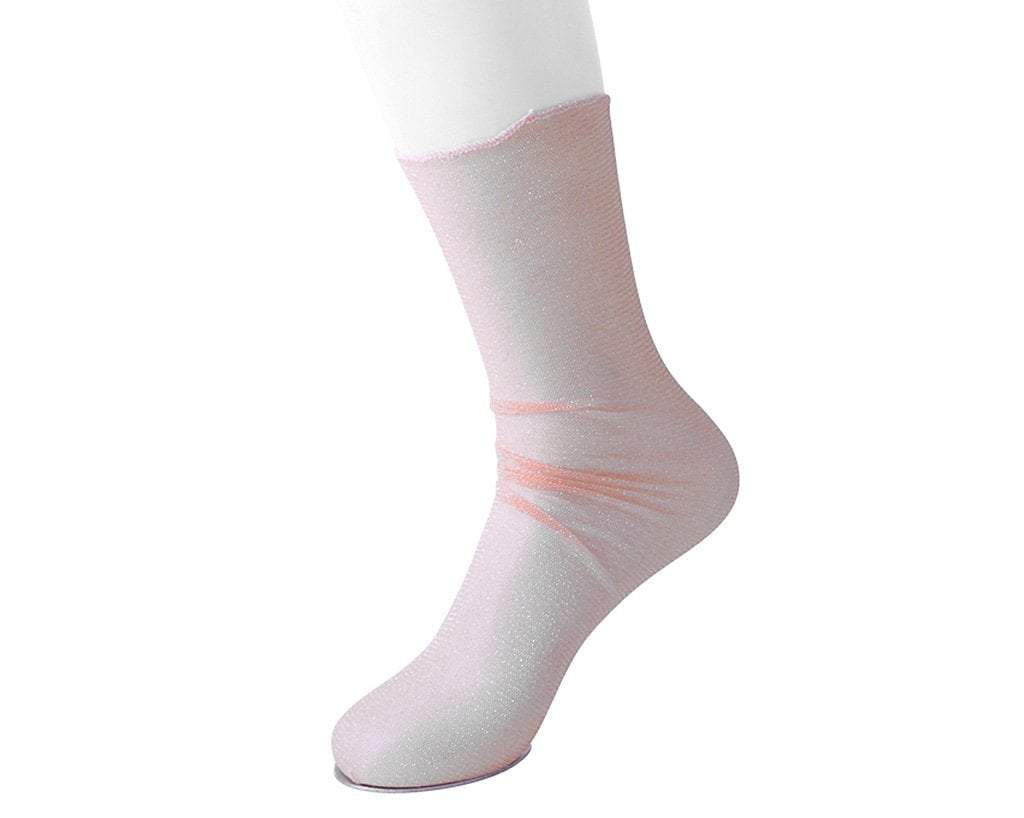 Pink Sheer Metallic Women's Sock