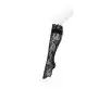 Black Rose Thigh High Sock