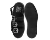 Black Faux Suede 3-Buckle Mondo Sandal(US: Womens 5,Black)