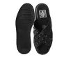 Black TUKskin™ Cross Strap Studded Sandal(US: Womens 5,Black)