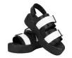 Black & White TUKskin™ 2-Buckle Viva Mondo Sandal(US: Womens 5,Black/White)