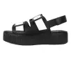 Black & White TUKskin™ 2-Buckle Viva Mondo Sandal(US: Womens 5,Black/White)