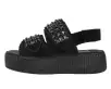 Black Suede Velcro Studded Sandal(US: Womens 5,Black)