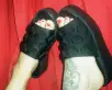 Black Puff Heart Mondo Sandal(US: Womens 5,Black)
