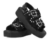 Black Suede Flat Stud Viva Mondo Sandal(US: Womens 5,Black)