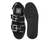 Black Suede Flat Stud Viva Mondo Sandal(US: Womens 5,Black)