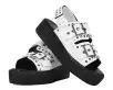 White TUKskin Flat Stud Viva Mondo Sandal(US: Womens 5,White)