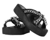 Black TUKskin Chain Strap Viva Mondo Sandal(US: Womens 5,Black)