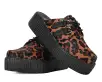 Leopard Print Creeper Mule(US: Womens 5,Brown)