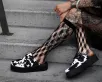 Cow Print Creeper Mule(US: Womens 5,Black/White)