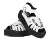 White Leather Interlace Viva Mondo Sandal(US: Womens 5,White)