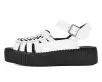 White Leather Interlace Viva Mondo Sandal(US: Womens 5,White)