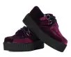 Burgundy Velvet Viva Mondo Creepers(US: Mens 3 / Womens 5,Burgundy)