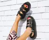 Black 3-Buckle Mondo Sandal(US: Womens 5,Black)