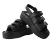 Black 3-Buckle Mondo Sandal(US: Womens 5,Black)