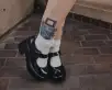 Black Liquid Bubble Mary Jane Platform(US: Womens 5,Black)