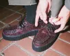 Burgundy Glitter Viva Mondo Creeper(US: Mens 3 / Womens 5,Burgundy)