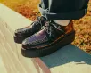 Burgundy Crinkle Patent Viva Mondo Creeper(US: Mens 3 / Womens 5,Burgundy)