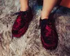 Burgundy Velvet Wrapped Viva Mondo Creeper(US: Mens 3 / Womens 5,Burgundy)