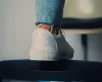 White Twill Slip-On Creeper Sneaker(US: Mens 3 / Womens 5,White)